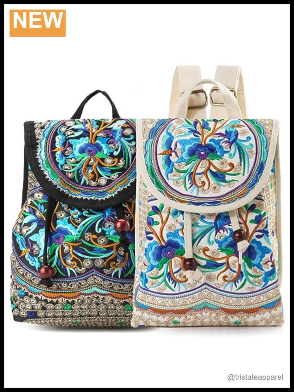 Goodhan Vintage Embroidered Backpack Purse Women Travel Handbag Shoulder Bag